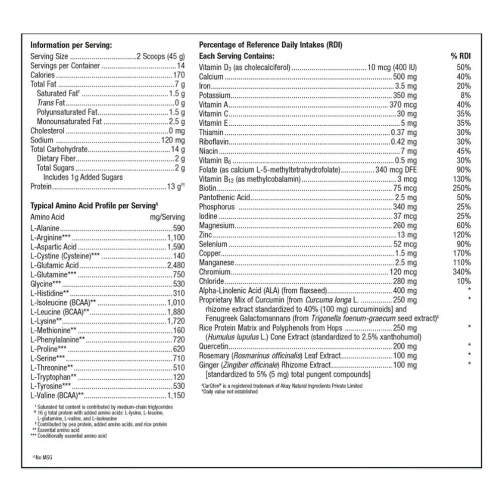 Metagenics UltraInflamX Plus 360° Pineapple-Banana Flavor - 22.22 oz 630 Grams