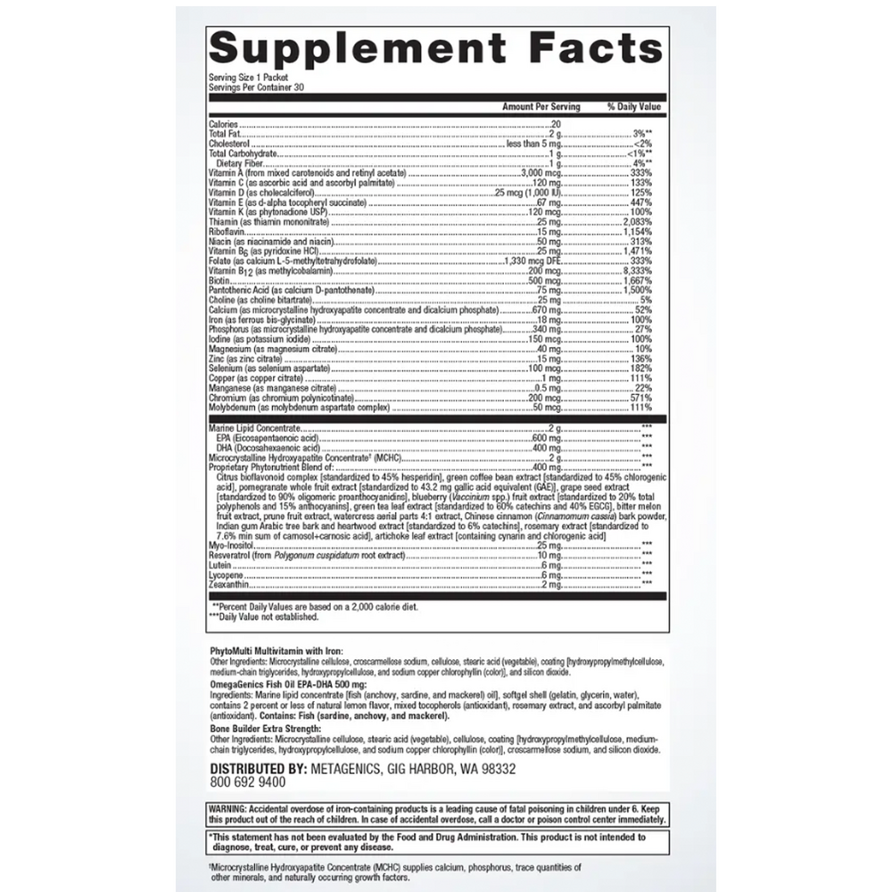 Metagenics Wellness Essentials Women's Daily Packs - 30 Packets