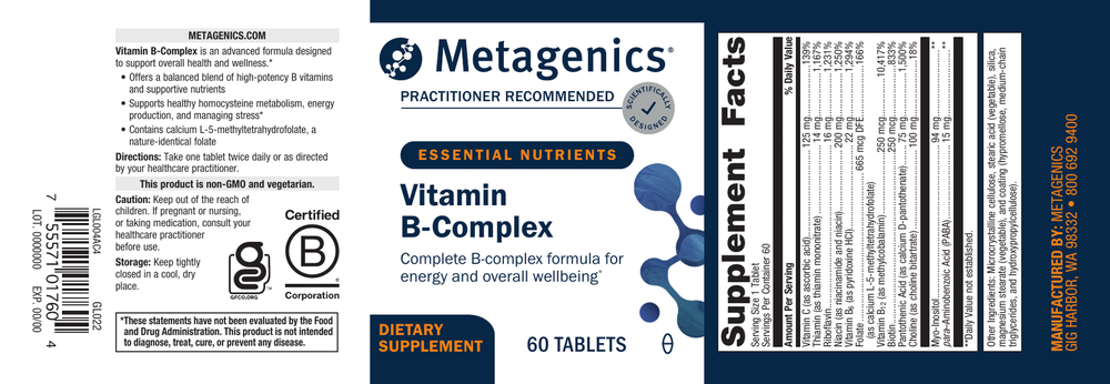 Metagenics Vitamin B-Complex - 60 Tablets