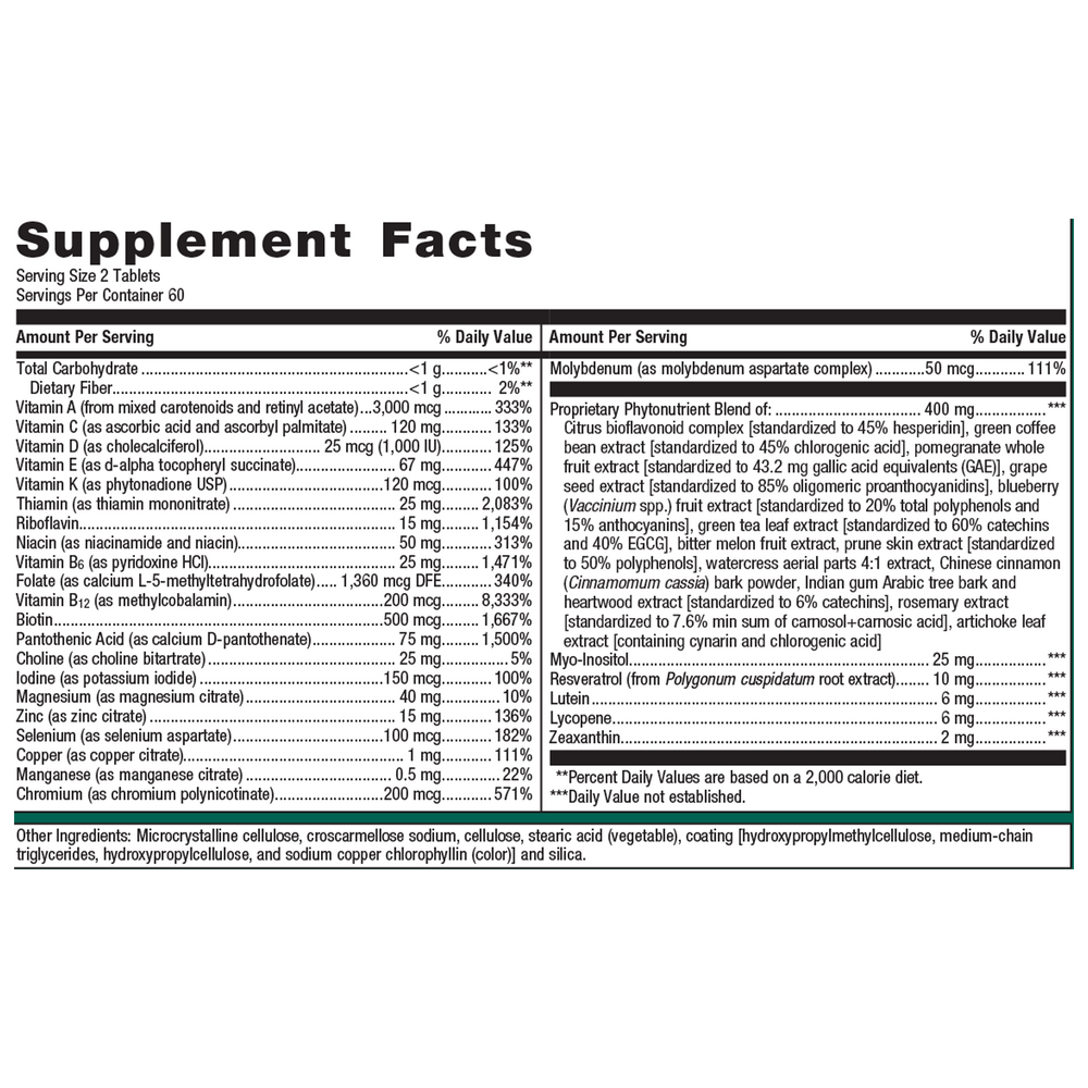 Metagenics PhytoMulti Multivitamin - 120 Tablets