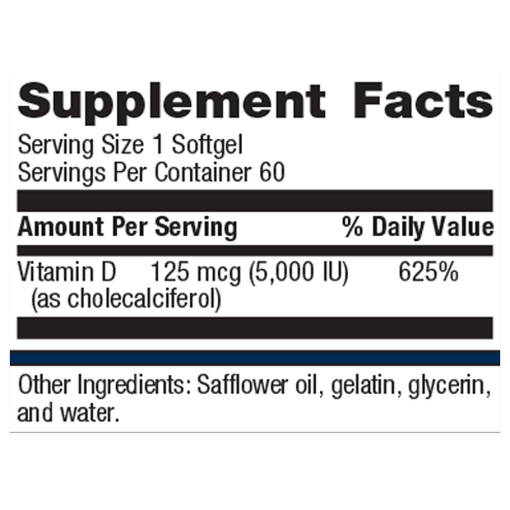 Metagenics Vitamin D3 5000 - 60 Softgels