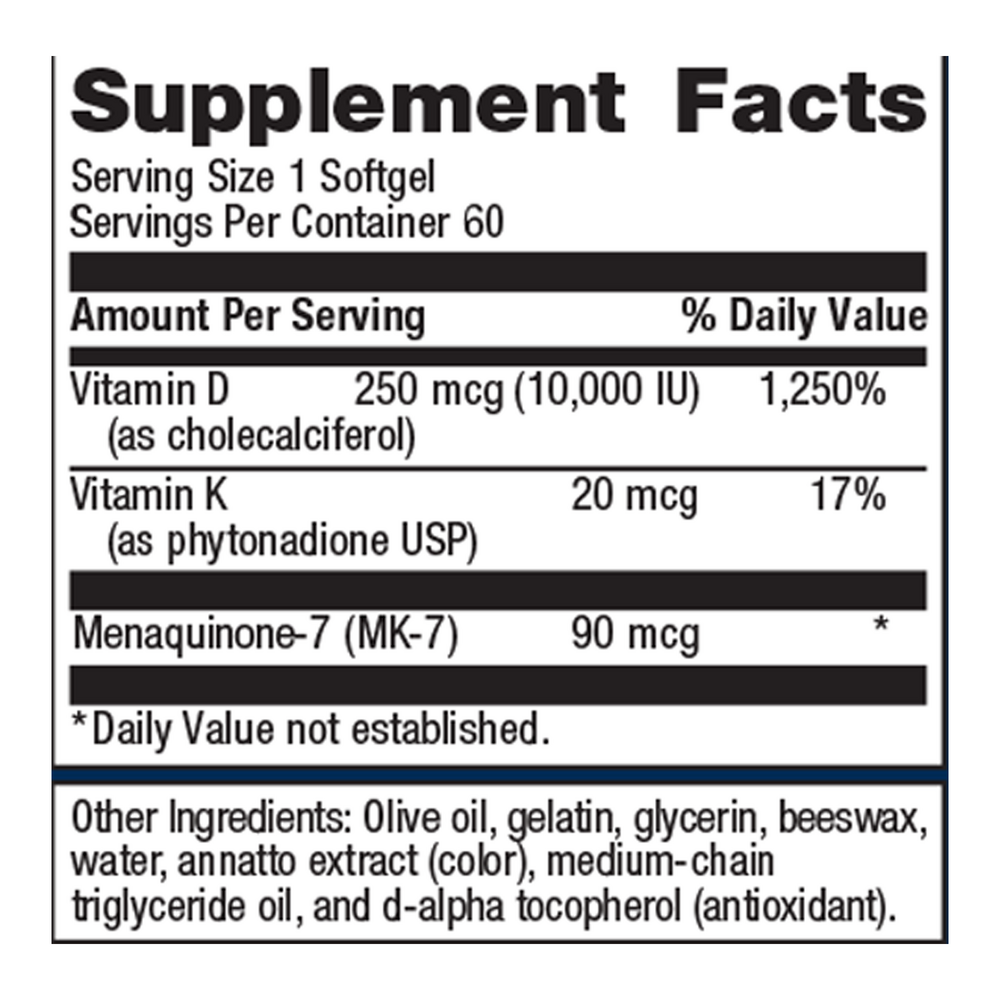 Metagenics Vitamin D3 10,000 + K - 60 Softgels