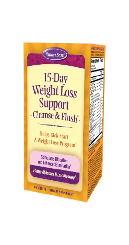 15-Day Weight Loss Support Cleanse & Flush - Nature's Secret 60 Tablets